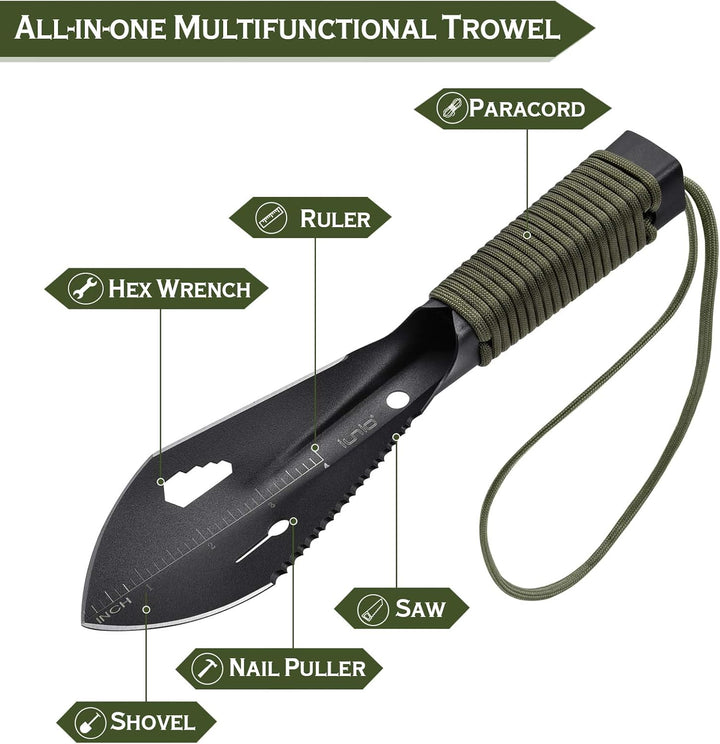 iunio Hiking Trowel, Camping, Backpacking, Portable Shovel, Multitool, Ultralight Camp Tool, with Ca