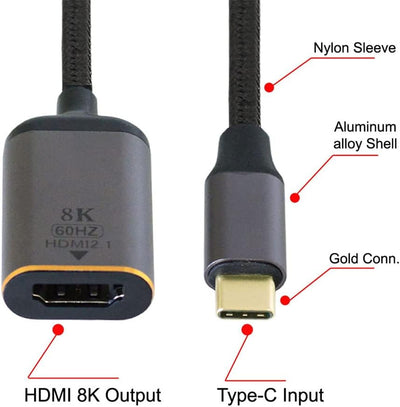 NFHK USB 4 USB-C Typ-C Quelle auf Buchse HDMI 2.0 Kabel Display 8K 60HZ UHD 4K HDMI Stecker Monitor