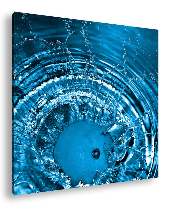 deyoli Orange fällt ins Wasser Format: 60x60 Effekt: Monocrome Blau als Leinwandbild, Motiv fertig g