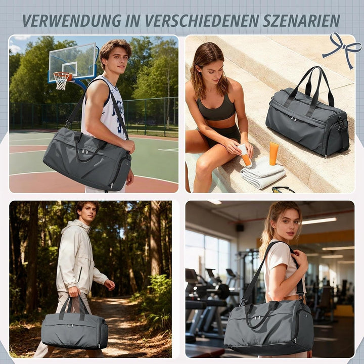 HYC00 Sport Duffel Bag Damen Sporttasche mit Schuhfach Reisetasche Damen Herren Weekender Overnight
