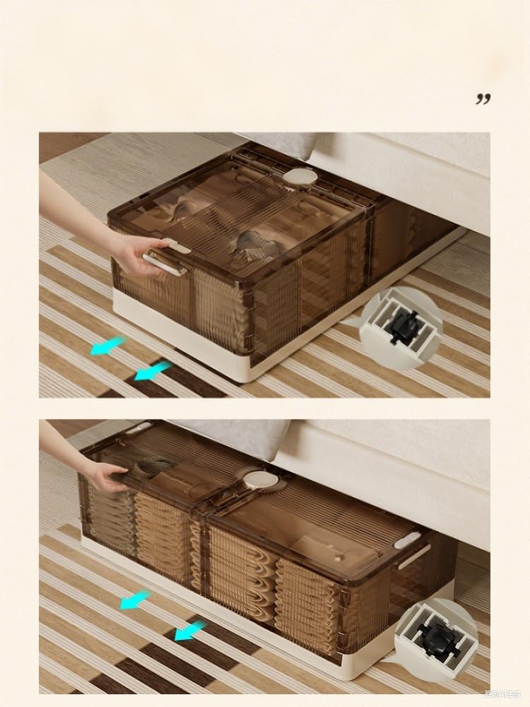 2 Stück 125 L Unterbett Aufbewahrungsbox Mit Deckel, Unterbettkommode Mit Rollen, Aufbewahrungsboxen