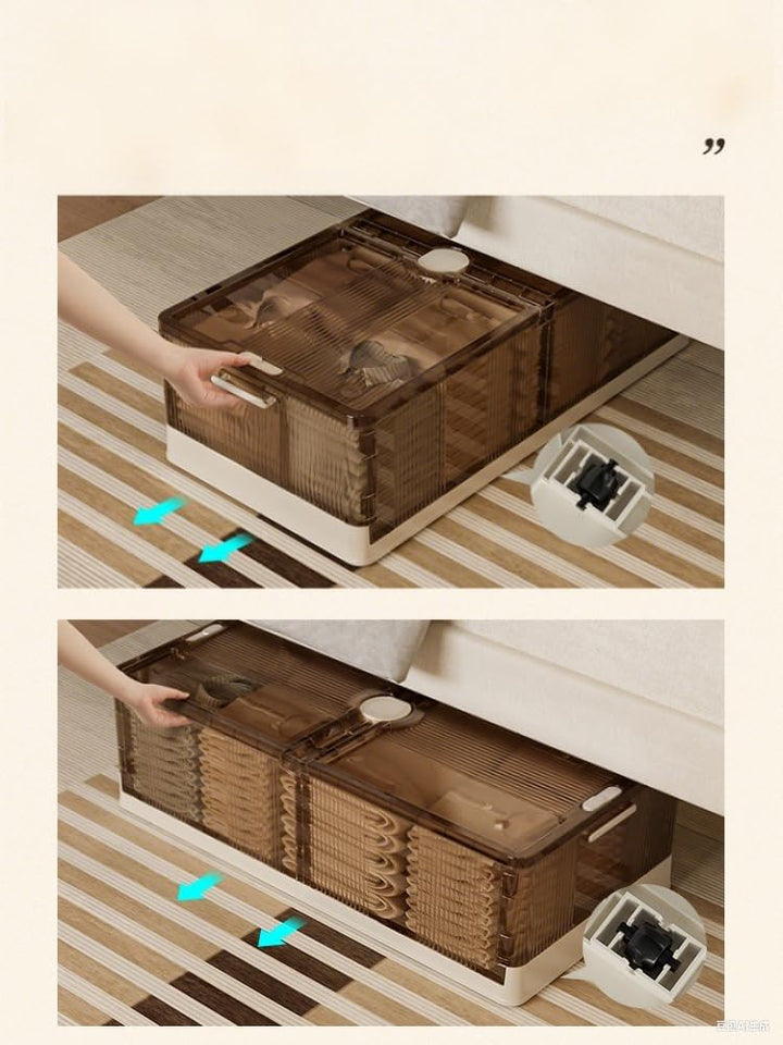 2 Stück 125 L Unterbett Aufbewahrungsbox Mit Deckel, Unterbettkommode Mit Rollen, Aufbewahrungsboxen
