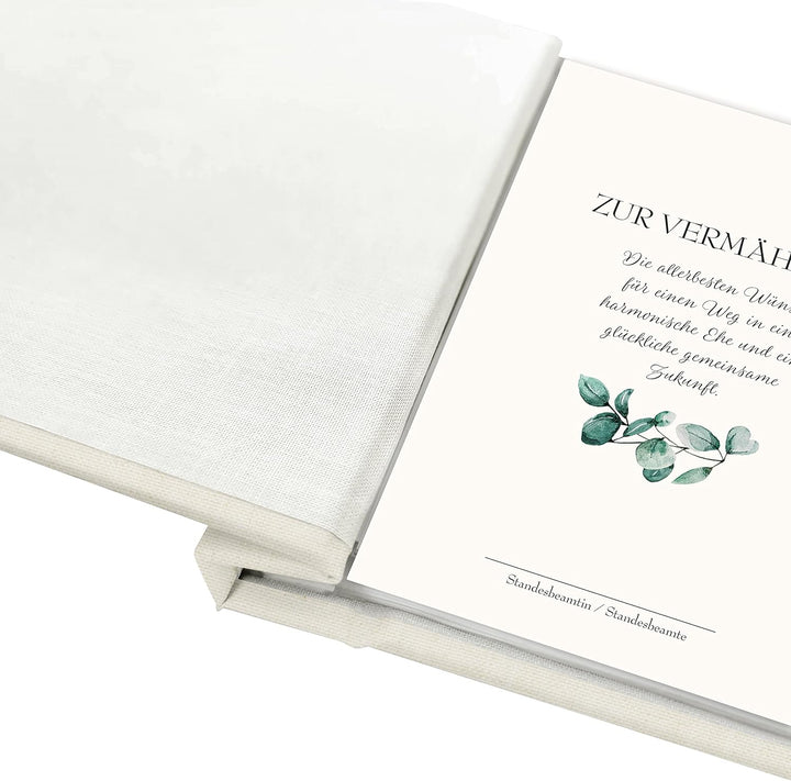Stammbuch der Familie personalisiert Eukalipto grau o. beige A4 ca. 24 x 31 cm Familienstammbuch Euk
