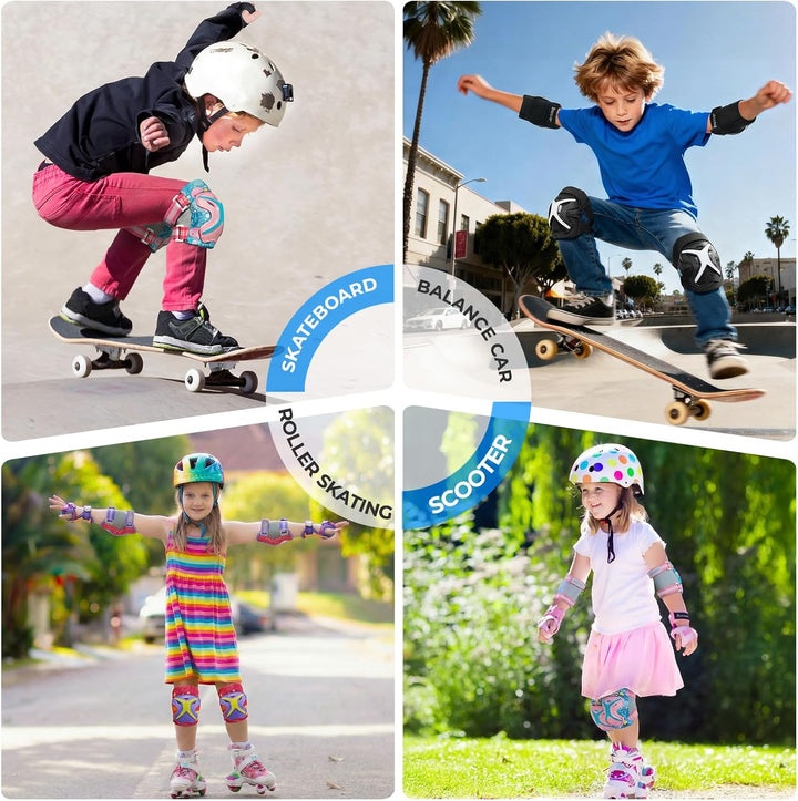 BOSONER Knieschoner Kinder Schoner Inliner Protektoren: 6er Set Schützer Inline Skates Knie Und Elle
