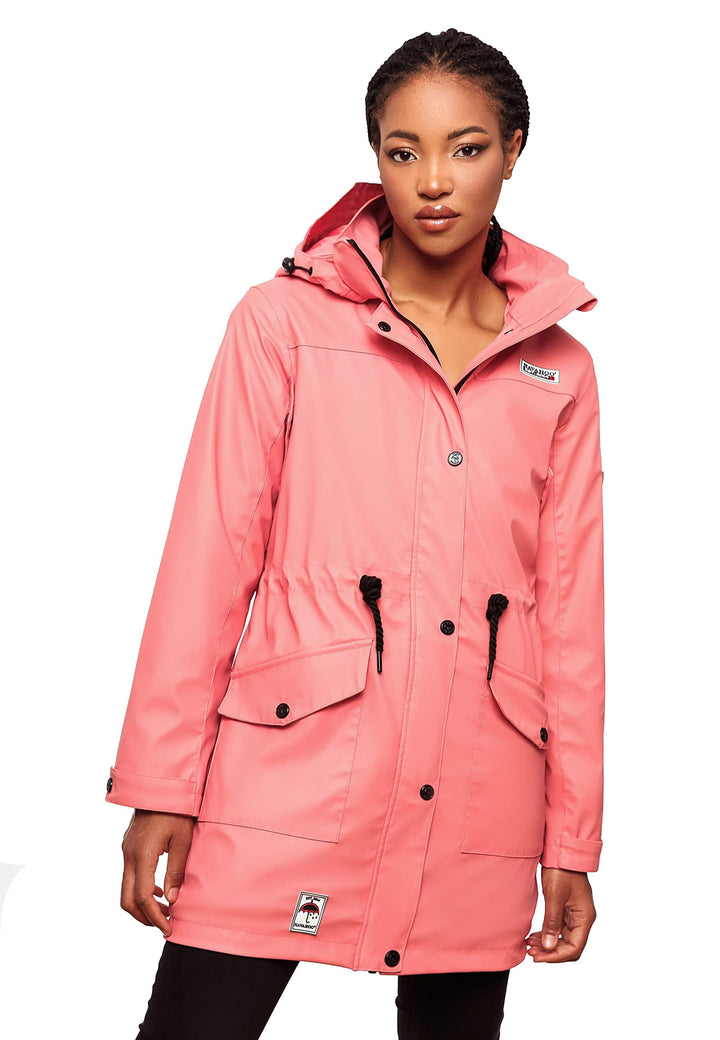 Navahoo Damen wasserdichter gefütterter Regenmantel Deike S Rose Coral, S Rose Coral