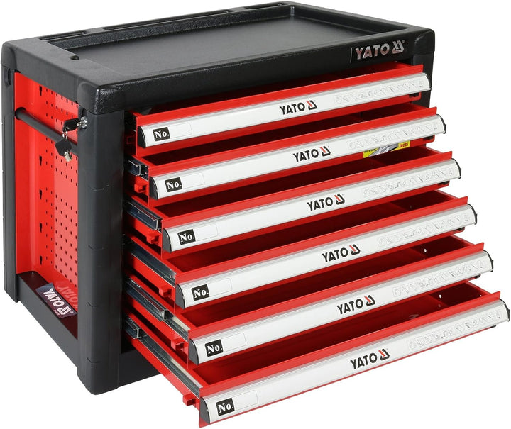 Yato YT-09155 Werkzeugkasten mit 6 Schubladen, Bunt