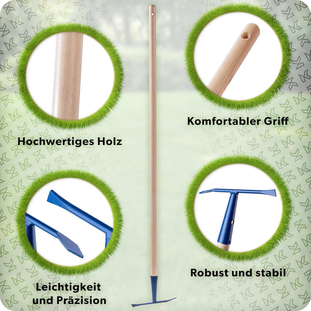KADAX Moosschaber mit langen Klingen, Fugenkratzer mit langem Stiel aus Holz, Fugenreiniger zum Entf