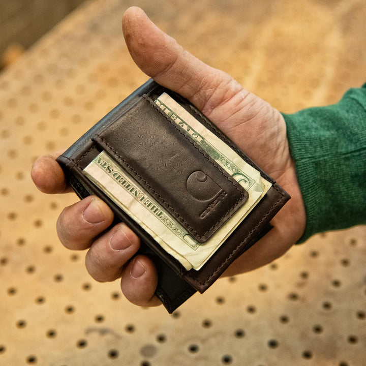 Carhartt Herren-Geldbörsen aus strapazierfähigem Leder, in Mehreren Stilen erhältlich Dunkelbraun, D