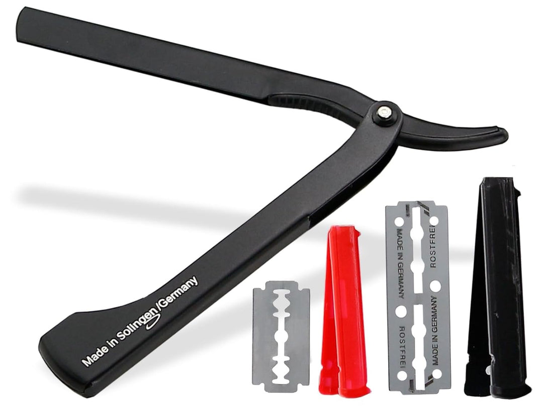 Rasiermesser mit Wechselklingen aus Solingen Bartmesser Made in Germany Rasier-Set für Herren mit Kl