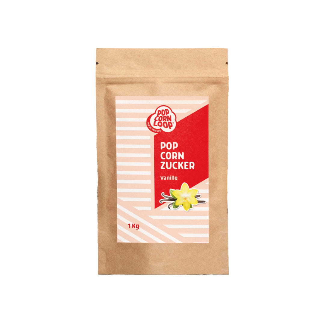 Popcornzucker Vanille 1000 g mit Bourbon-Vanille Zucker Vanillin Popcorn Mais Gewürz zum Verfeinern