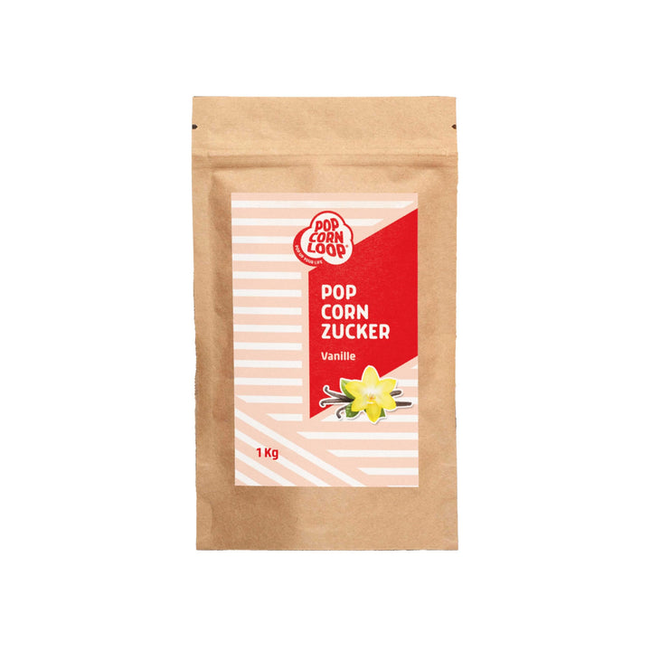 Popcornzucker Vanille 1000 g mit Bourbon-Vanille Zucker Vanillin Popcorn Mais Gewürz zum Verfeinern