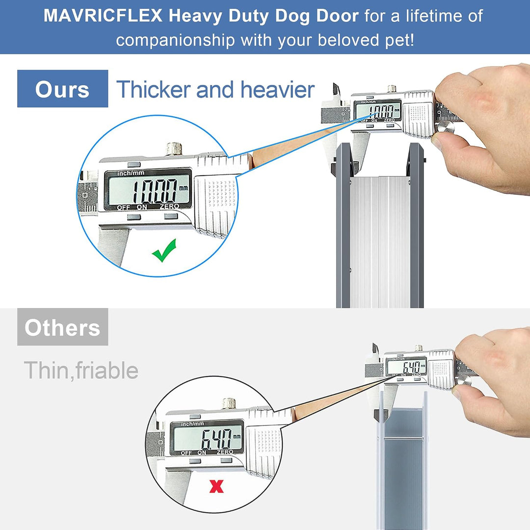 MAVRICFLEX Robuste Hundetür mit doppeltem Schiebeschloss, energieeffiziente, robuste Aluminium-Hunde