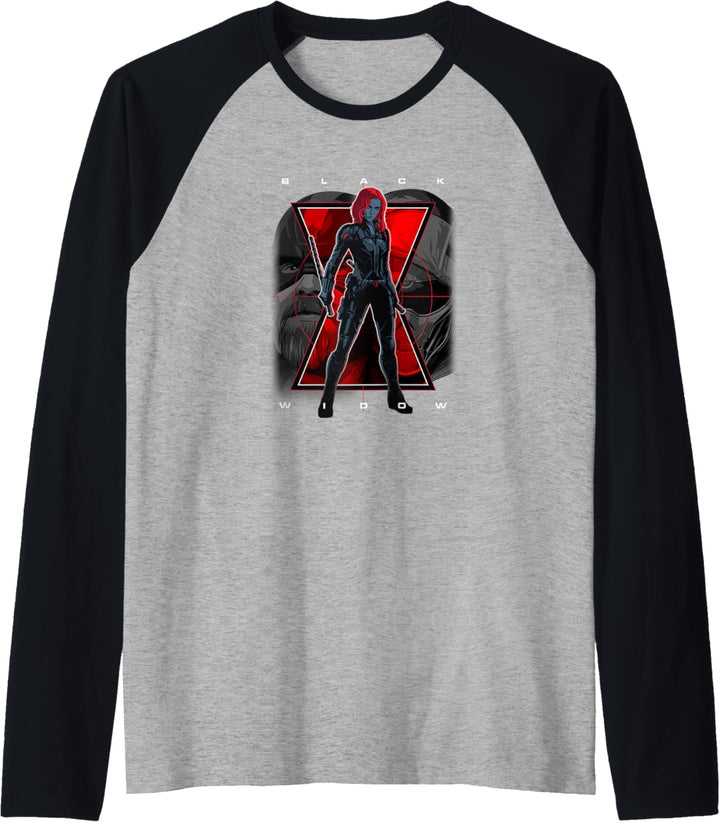 Marvel Black Widow Natasha Romanoff Portrait Raglan