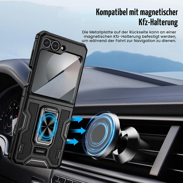Doeshine Samsung Galaxy Z Flip 6/7 FE Hülle [Not für Flip 7] mit Ständer &amp; Kameraschutz, Ganzkörper