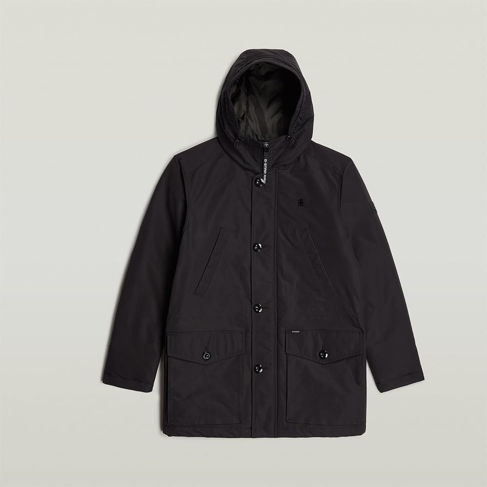 G-STAR RAW Herren Vodan Padded Hooded Parka Jackets L Schwarz (dk black D26402-D908-6484), L Schwarz
