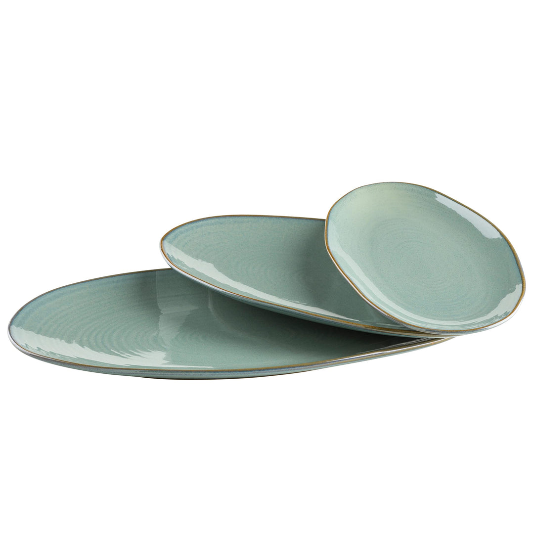 MÄSER Serie Nottingham, Set aus 3 Servierplatten, Servierteller in 3 Grössen im unregelmässig geform