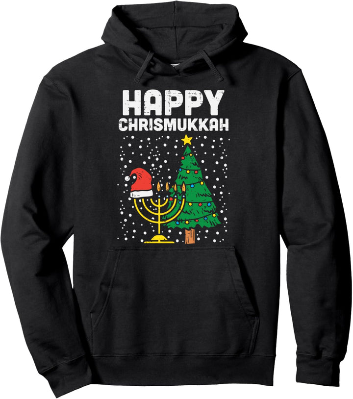 Happy Christmukkah Jewish Christmas Hanukkah Chanukah Gift Pullover Hoodie