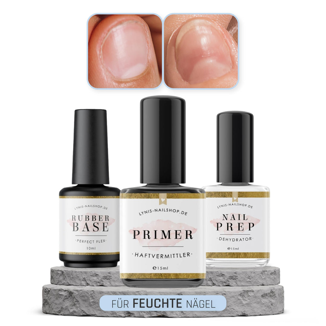 Primer HAFTUNGS-Set für FEUCHTE Nägel für wenige Liftings mit Primer, Dehydrator & Perfect Flex für