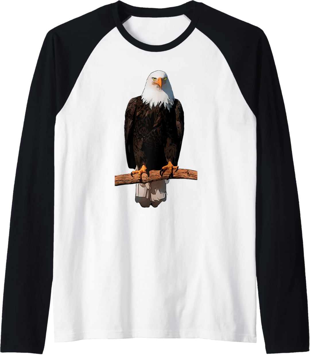Adler-Aufdruck Tier Adlermotiv Weisskopfseeadler Tiermotiv Raglan