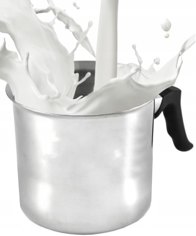 MIKONI Milchtopf 1L 1.5L 2L aus Edelstahl Induktion dicker Boden Milchkanne gross, silber, tolle Qua