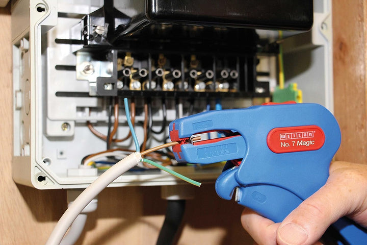 WEICON TOOLS Abisolierzange No. 7 Magic | für gängige flexible & massive Leiter von 0,5-16 mm² | ide