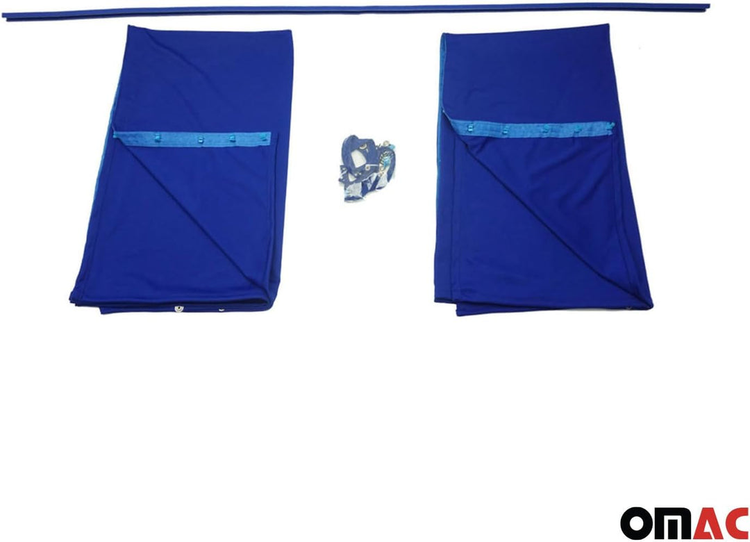 OMAC Autogardinen Fahrerhaus Mass Gardinen Camping Sonnenschutz Dunkelblau 200x180 200x180 Blau / Au