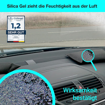 Thomar airdry Silica Gel | Auto-Entfeuchter | 1,5 kg (2 x 750 g) Entfeucher Kissen mit Silicagel | L