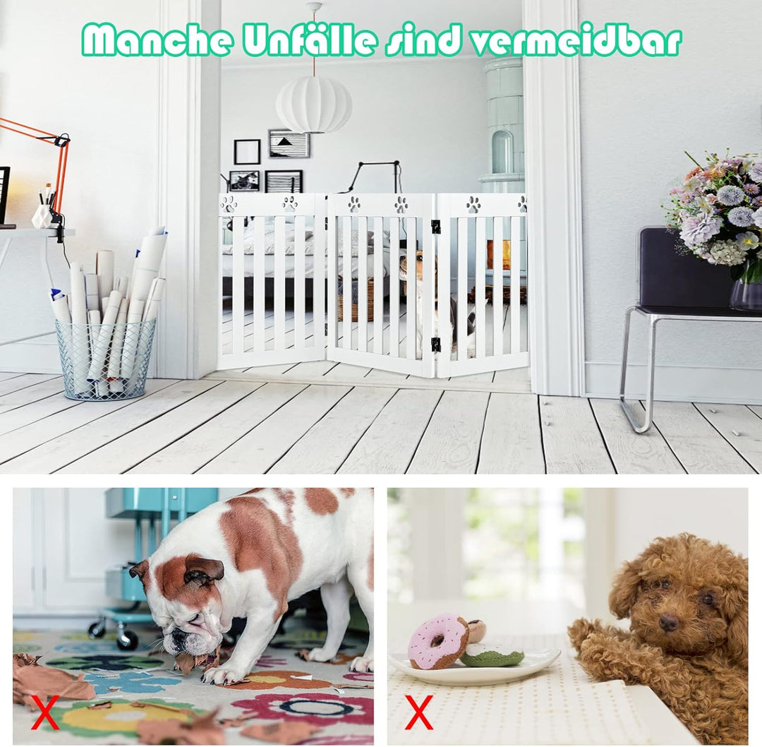 GOPLUS Hunde Absperrgitter, faltbares Schutzgitter, Konfigurationsgitter für Welpen, Hündchen & Katz