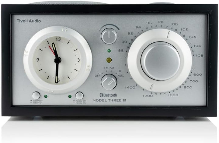 Tivoli Audio Model Three Bluetooth UKW-/MW-Radiowecker (Schwarz / Silber), Schwarz / Silber