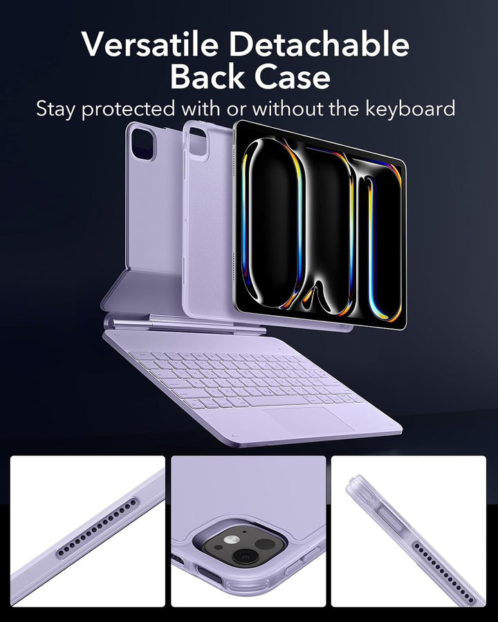 ESR iPad Pro 13 Zoll (M5/M4, 2025/2024) Hülle mit Tastatur, Tastaturhülle mit Einzustellendem Magnet