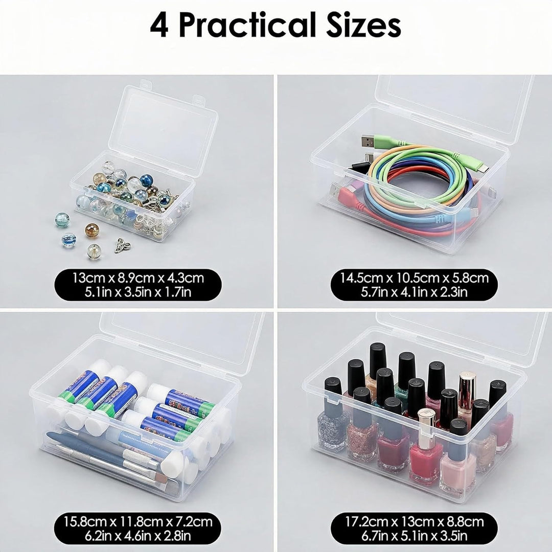 LJY 8 Stück Aufbewahrungsbox Set, Schmuckaufbewahrung, Plastikbox Mit Deckel, Sortierbox Für Kleinte