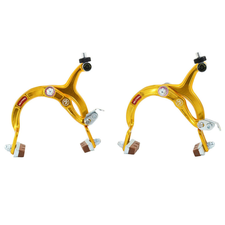 Dia-Compe MX1000 Side Pull Caliper Brake Set (F+R) for Old School BMX, Gold, DP2509-FR