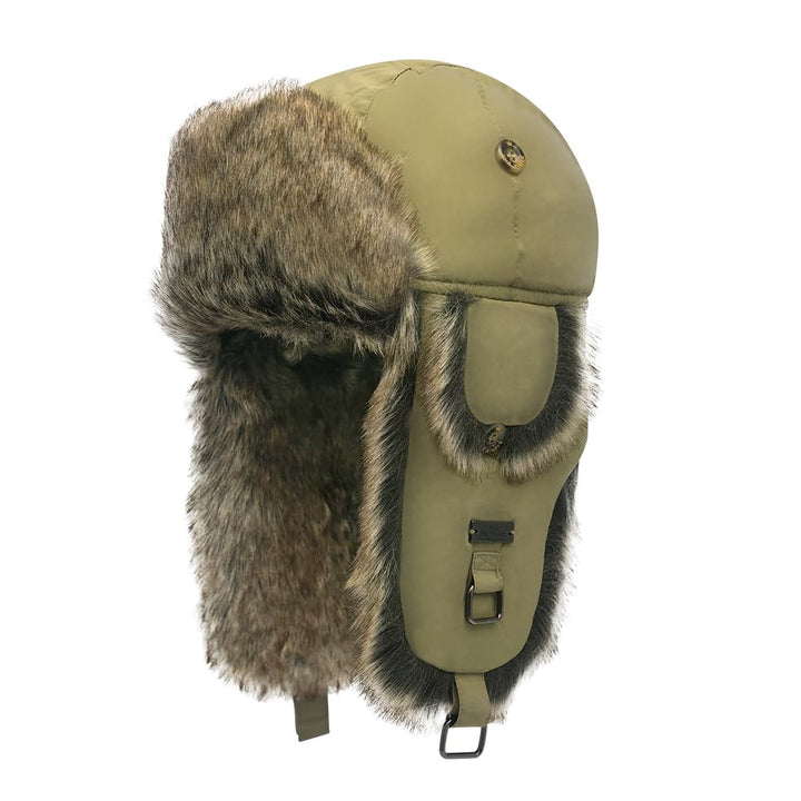 Unisex Fliegermütze Rib Bomber Aviator Pilot Hat Faux Fellmütze Winter Russische Mütze Herren Bomber