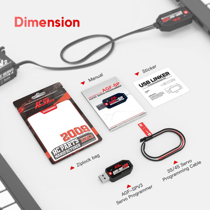 AGFRC USB-Servo-Programmierkarte für AGFRC-Servos mit programmierbarer Markierung (AGF-SPV3)