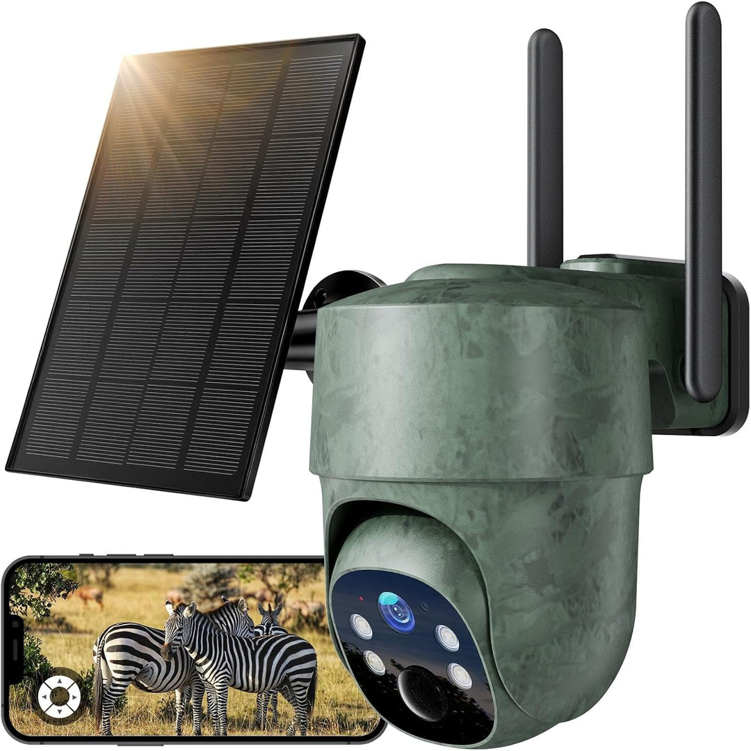 WOLFANG 4G LTE Wildkamera, Überwachungskamera mit Handyübertragung App Wildkamera Solar mit SIM Kart