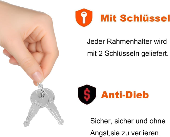 TEOV 2 Stück Rahmenhalter für Fahrradträger Länge 12CM+42CM, Verstellbarer Strap-Rahmenhalter für E-