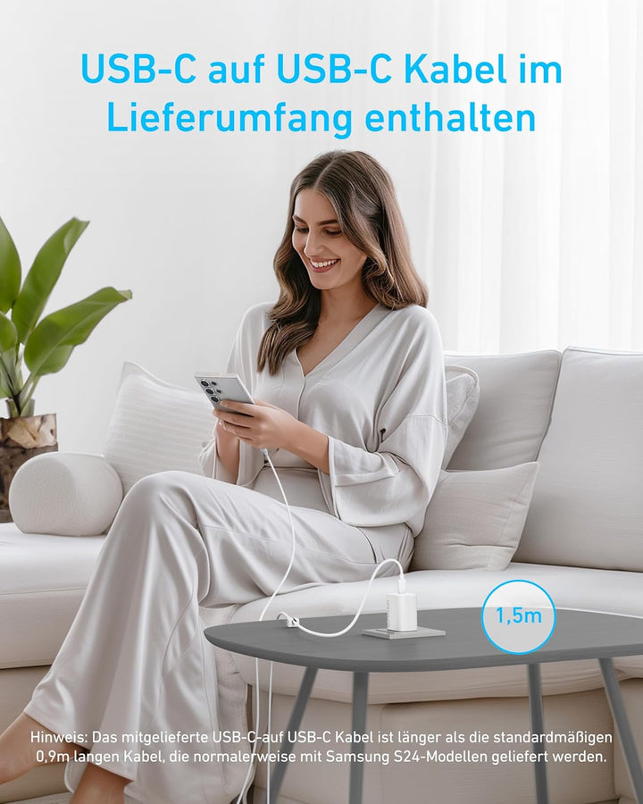 Anker 45W USB C Ladegerät, iPad Ladegerät, PPS-Schnellladen Netzteil für Samsung Galaxy S24 Ultra/S2