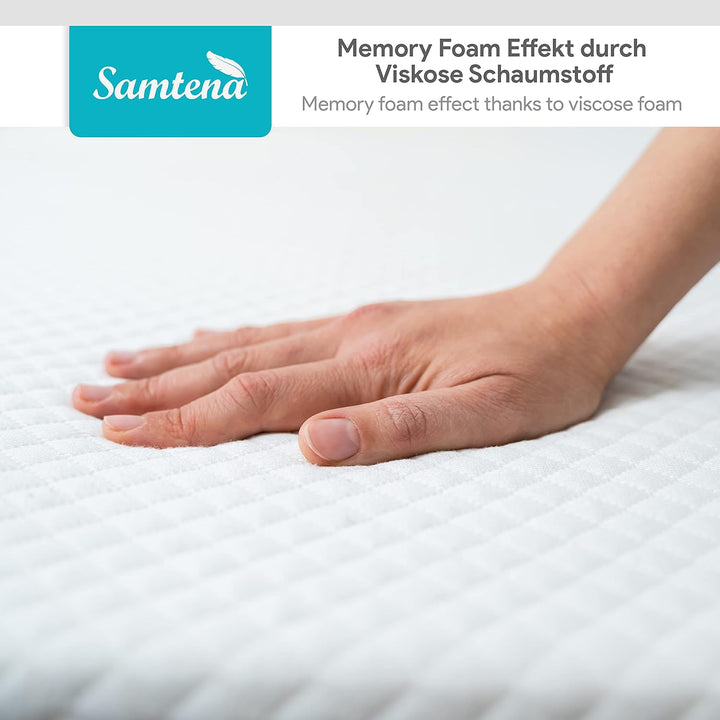 Samtena viscoelastischer Matratzentopper Superior mit Memory Foam Effekt, 90x200x9cm 90X200X9cm Supe