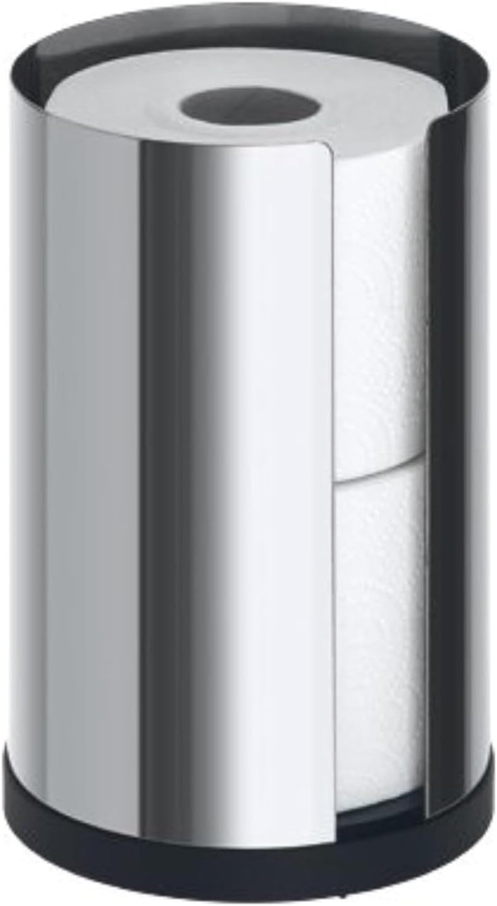 blomus -NEXIO- WC-Rollenhalter aus poliertem Edelstahl, exklusiver Toilettenpapierhalter mit Platz f