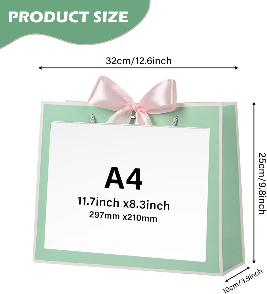 Geschenktüte mit Schleife,Geschenktüte Weiss,Geschenktaschen für Geburtstag, Hochzeit, Festivalfeier