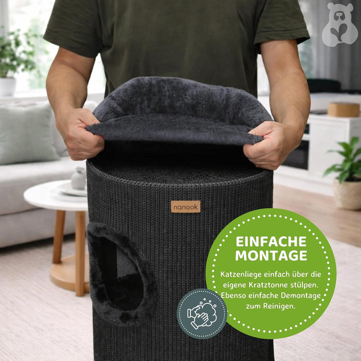 nanook Katzenbett Liegemulde Katzenliege Schlafplatz als Kratztonnen Erweiterung Ergänzung anthrazit