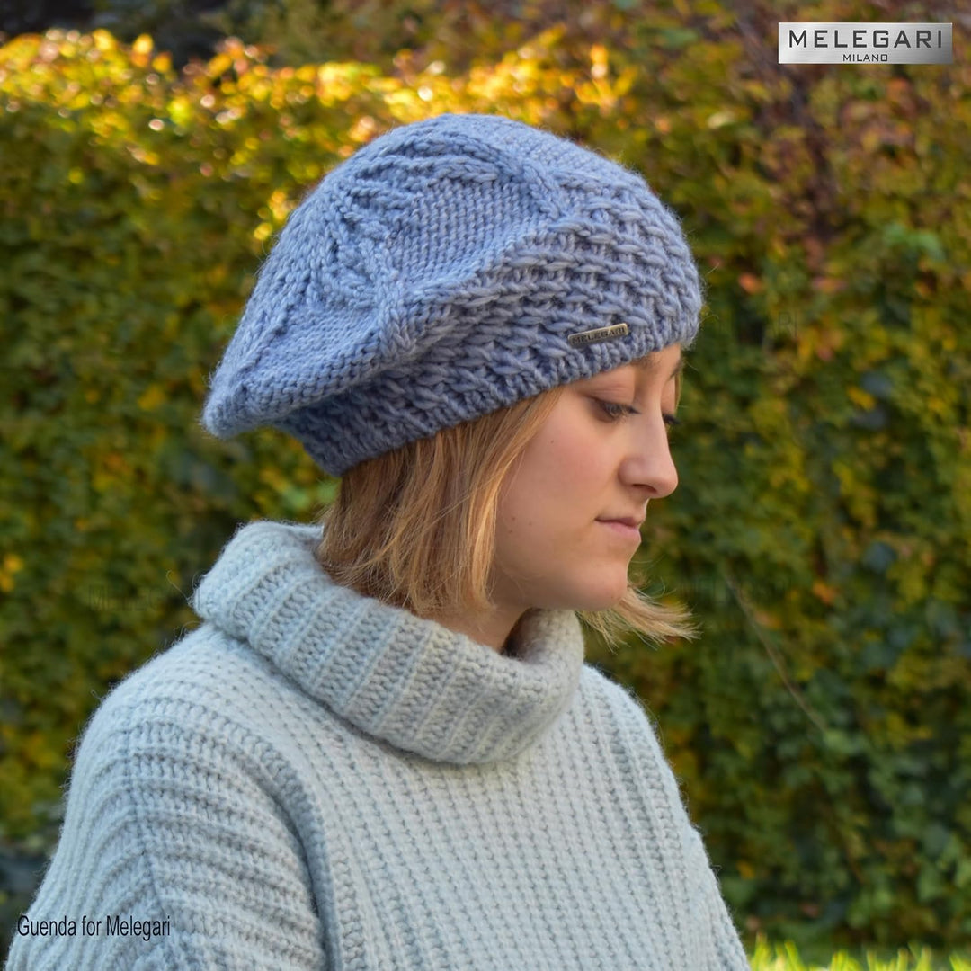 Strickmütze | Pragelierte Baskenmütze | Mütze aus Wolle und Alpaka | Made in Italy | Herren Damen |