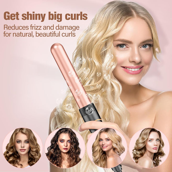 BESTOPE PRO Lockenstab Set 5-in-1 – 3 Keramikfässer für Grosse Locken & Wellen – Schnelles Aufheizen