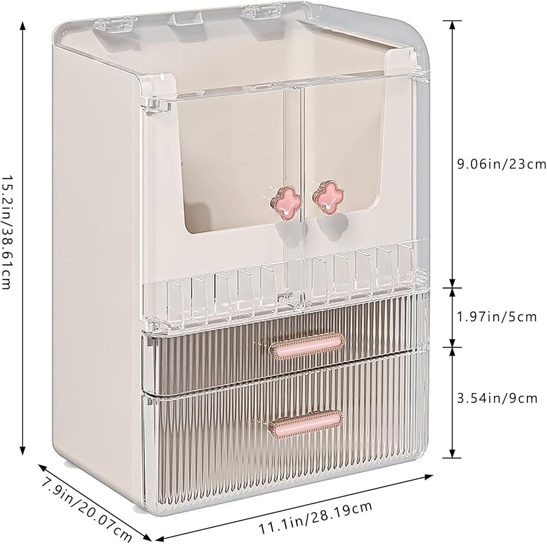 Make Up Organizer Kosmetik Aufbewahrung mit Deckel Schubladen Dustproof Cosmetic Schmink Organizer B