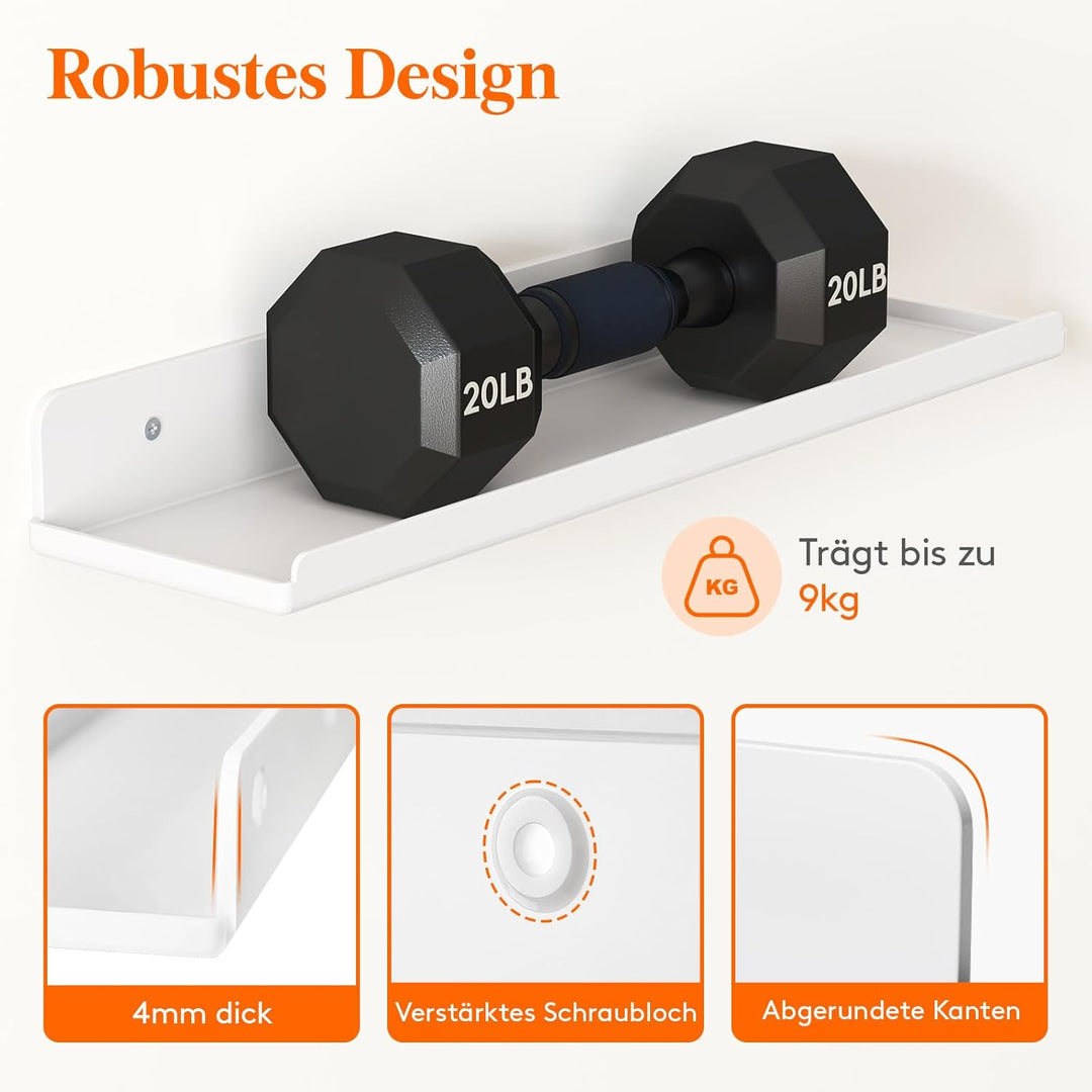 Lifewit Hängeregale für die Wand, 6er Pack Weisses 38CM Raumdeko für Bücherregal/Schallplatten Präse