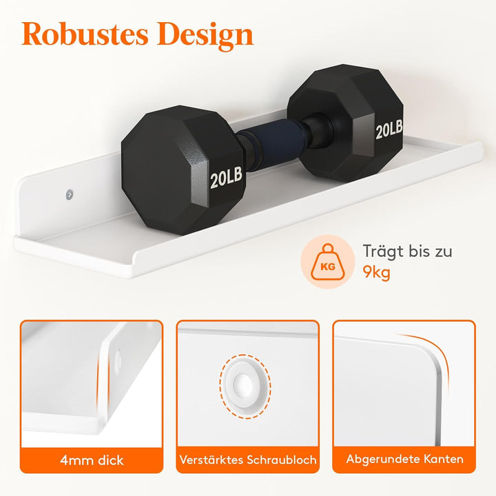 Lifewit Hängeregale für die Wand, 6er Pack Weisses 38CM Raumdeko für Bücherregal/Schallplatten Präse