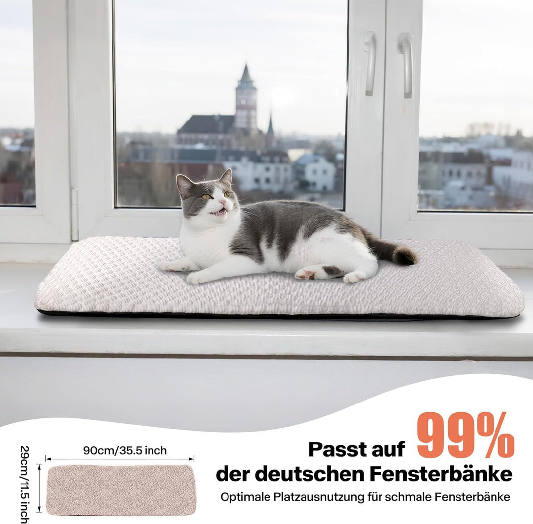 Pet Prime Katzen Fensterliege – Katzenbett Flauschig Fensterbank Liegeplatz mit Rutschfester Unterse