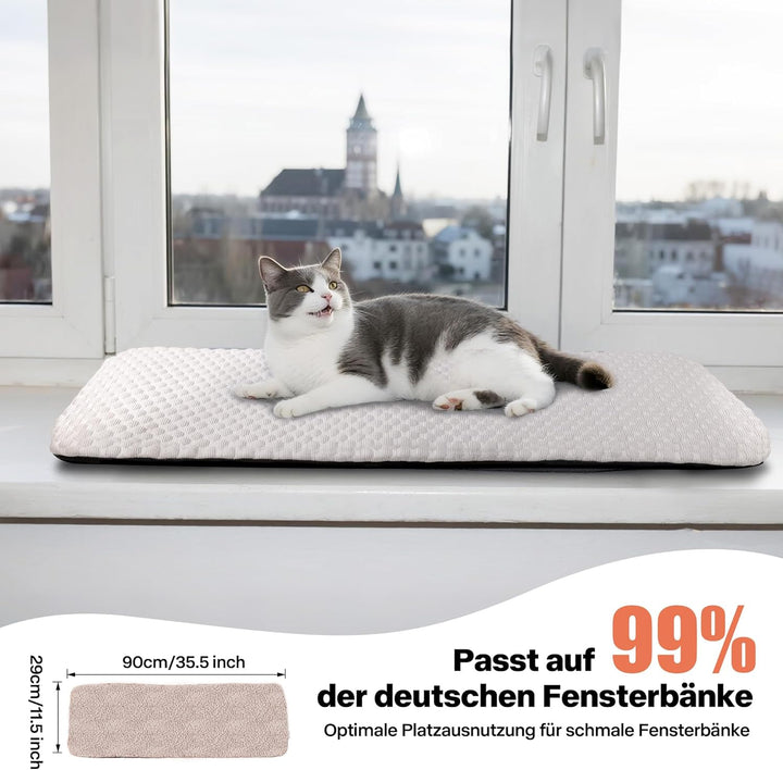 Pet Prime Katzen Fensterliege – Katzenbett Flauschig Fensterbank Liegeplatz mit Rutschfester Unterse