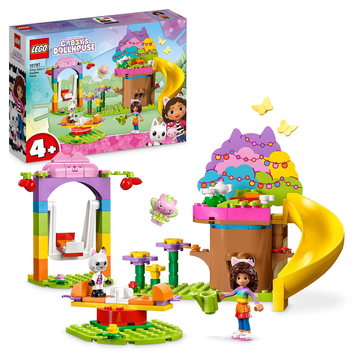 LEGO Gabby's Dollhouse Kitty Fees Gartenparty Puppenhaus Spielzeug Set mit Gabby, Pandi und Kitty Fe