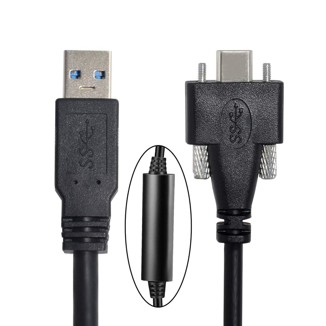 xiawai 8 Meter USB 3.1 Typ-C Doppelschrauben Verriegelung auf Standard USB 3.0 Datenkabel Halterung